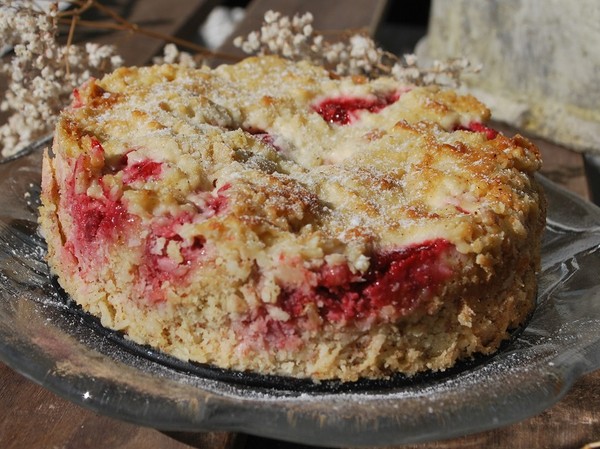Kokoskaka med jordgubbar - Baka Sockerfritt