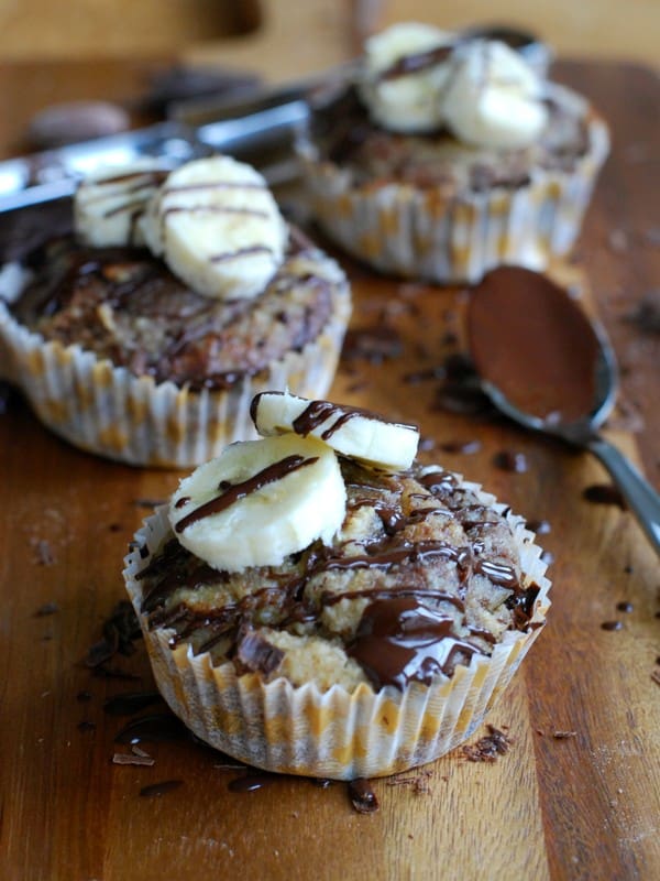 Bananmuffins med mandelsmör - Baka Sockerfritt