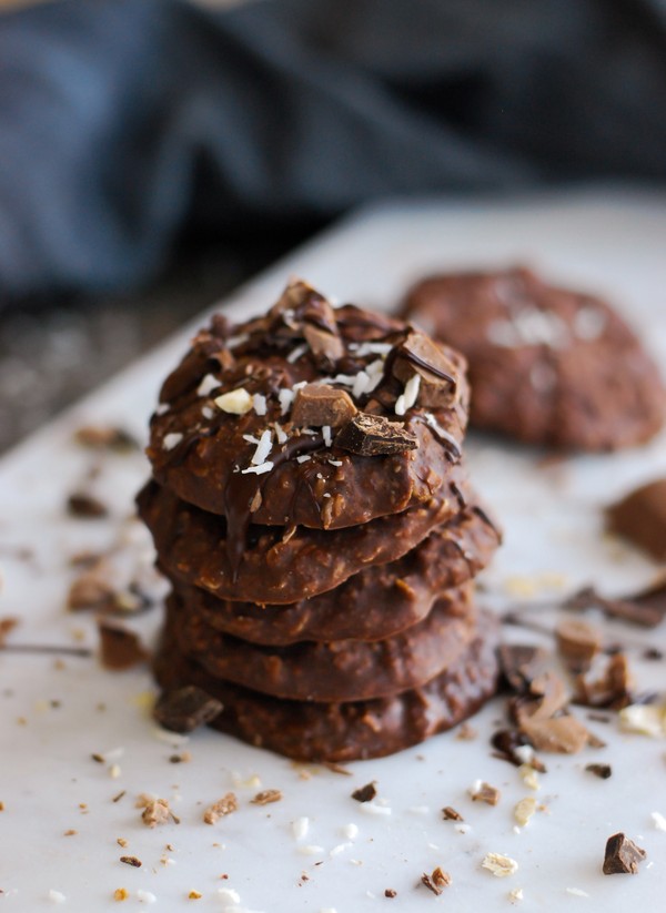Choklad- och jordnötssmörskakor, no bake - Baka Sockerfritt