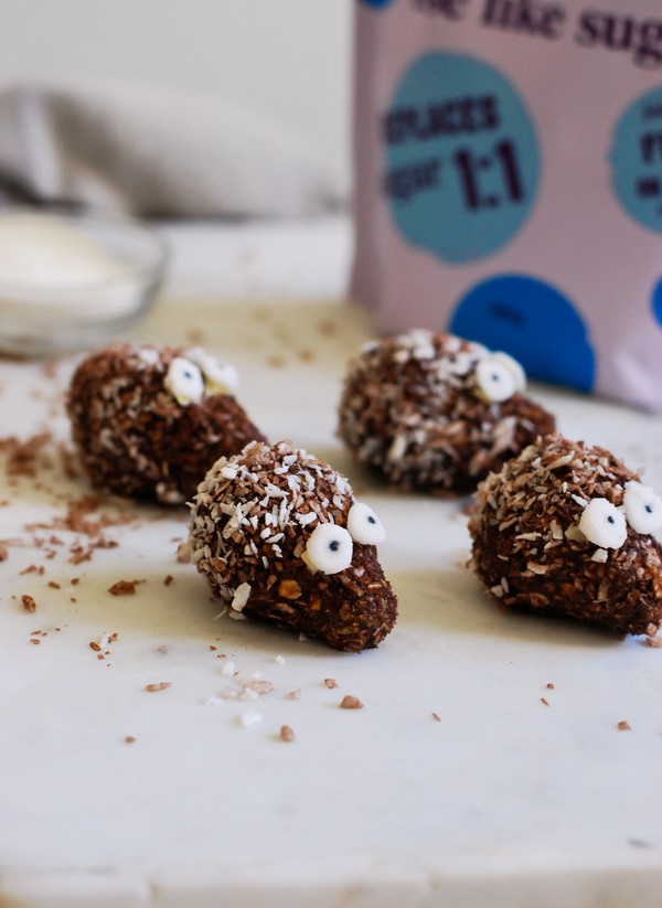 Söta chokladbollsigelkottar - Baka Sockerfritt