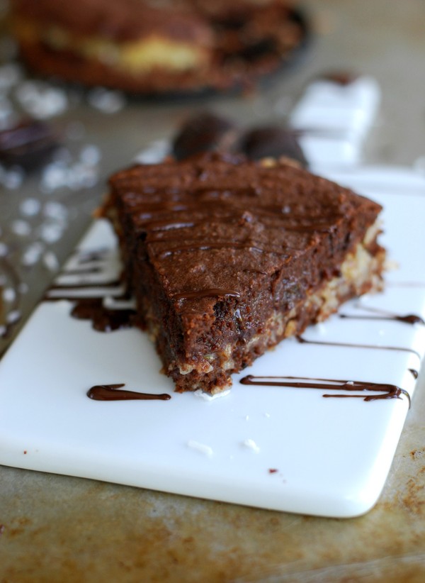 Glutenfri kladdkaka - med kokosgömma - Baka Sockerfritt