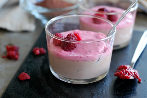 Choklad- och hallonpannacotta - Baka Sockerfritt