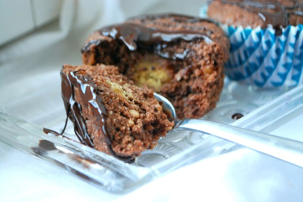 Chokladmuffins med jordnötssmör - Baka Sockerfritt