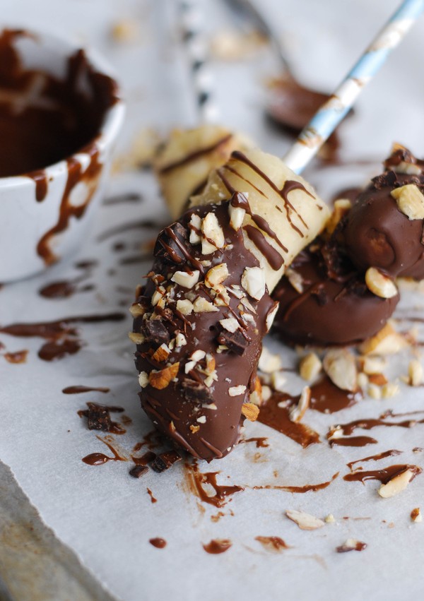 Chokladdoppade bananer - Baka Sockerfritt