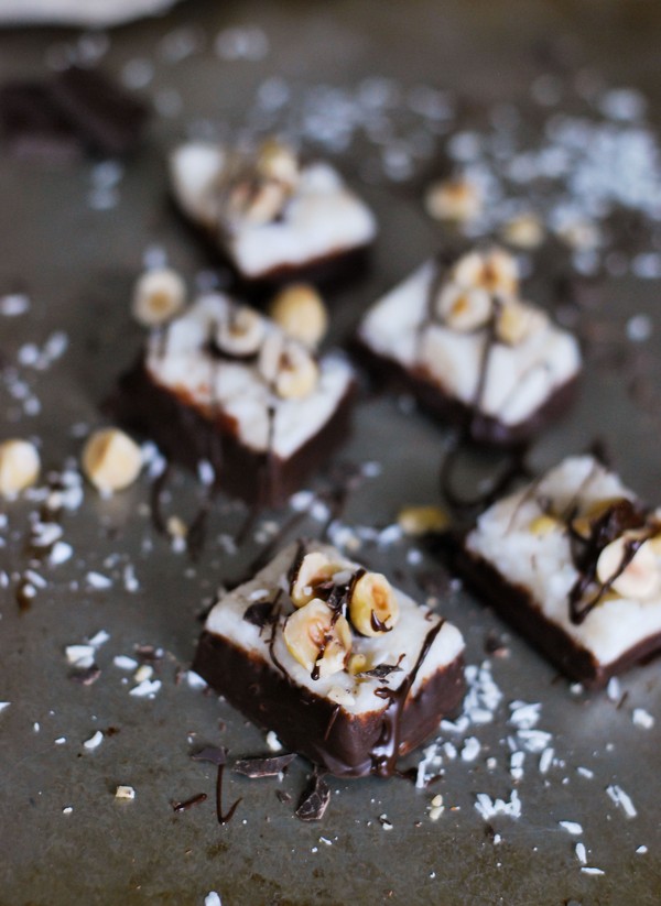 Veganska chokladdoppade bountygodis - Baka Sockerfritt