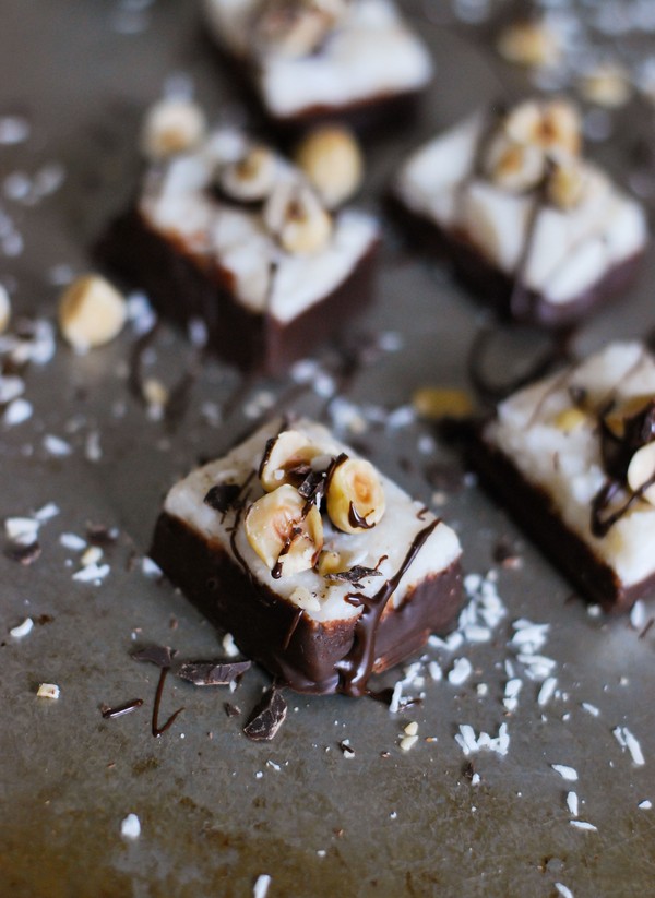 Veganska chokladdoppade bountygodis - Baka Sockerfritt