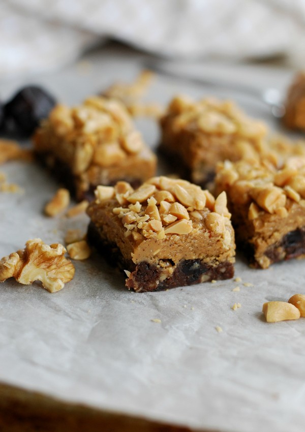Chocolate peanut butter squares - Baka Sockerfritt