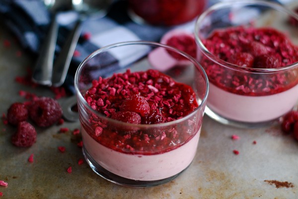 Hallonpannacotta och en längtan till våren! - Baka Sockerfritt
