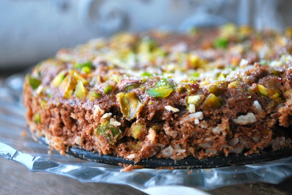 Kladdkaka med pistagenötter - Baka Sockerfritt