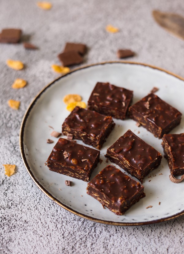 Sega chokladrutor med cornflakes - Baka Sockerfritt