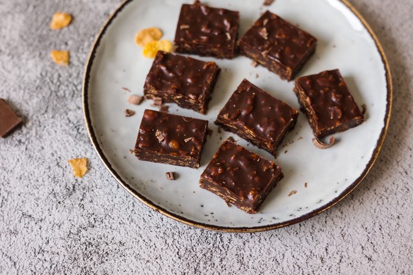 Sega chokladrutor med cornflakes - Baka Sockerfritt