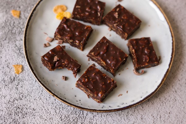 Sega chokladrutor med cornflakes - Baka Sockerfritt