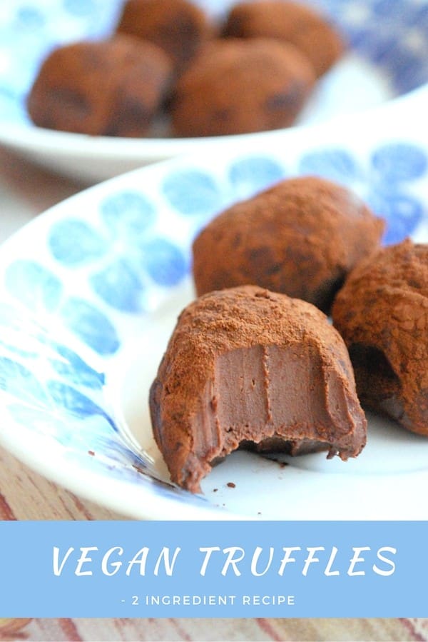 Veganska tryfflar - 2 ingredienser - Baka Sockerfritt